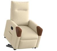 WHOPBXGAD Electric Lift Recliner Chair for Elderly, Power Lift with Remote, Cream Fabric Reclining Sofa, 135° Tilt, Massage & Heat, Easy Stand Assist Chair for Living Room, Max Load 110kg