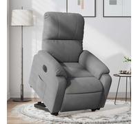 WHOPBXGAD Electric Lift Recliner Chair for Elderly, Power Reclining Sofa with Massage and Heat, Adjustable Lazy Chair with Remote, Microfiber Fabric, Dark Grey, Supports 110kg, Easy Assembly