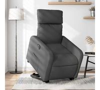 WHOPBXGAD Electric Lift Recliner Chair for Elderly, Power Reclining Sofa with Massage and Heat, Remote Control, Grey Fabric, Comfortable Home Theater Seat for Living Room, Supports 110kg