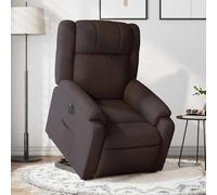 WHOPBXGAD Electric Lift Recliner Chair for Elderly, Power Reclining Sofa with Massage and Heat, Remote Control, Brown Fabric, Comfortable Seat for Living Room, Bedroom, Max Load 110kg