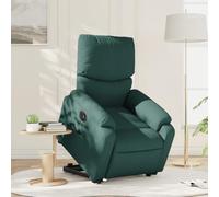 WHOPBXGAD Electric Lift Recliner Chair for Elderly, Power Reclining Sofa with Massage and Heat, Remote Control, Dark Green Fabric, Comfortable Lift Chair for Living Room and Bedroom, Supports 110kg