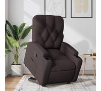 WHOPBXGAD Electric Lift Recliner Chair for Elderly, Power Rise Assist Reclining Chair with Manual Tilt, Comfortable Fabric Recliner Sofa for Living Room, Dark Brown, Max Load 110kg
