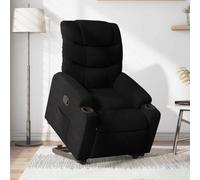 WHOPBXGAD Electric Lift Recliner Chair for Elderly, Power Rise Assist Reclining Chair with Manual Tilt, Comfortable Fabric Recliner Sofa for Living Room, Black