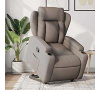 WHOPBXGAD Electric Lift Recliner Chair for Elderly, Power Rise Assist Reclining Chair with Manual Tilt, Taupe Fabric Recliner Sofa for Living Room Bedroom, Max Load 110kg, Easy Stand Up Comfort Seat