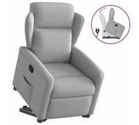 WHOPBXGAD Electric Lift Recliner Chair for Elderly, Power Rise Assist Reclining Chair with Manual Tilt, Comfortable Fabric Recliner Sofa for Living Room Bedroom, Cloud Grey, 110kg Capacity