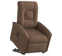 WHOPBXGAD Electric Lift Recliner Chair for Elderly, Power Rise Assist Reclining Chair with Manual Tilt, Comfortable Fabric Recliner Sofa for Living Room, Brown