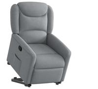 WHOPBXGAD Electric Lift Recliner Chair for Elderly, Power Rise Assist Reclining Chair with Manual Tilt, Soft Fabric, Light Grey, Comfortable Recliner for Living Room, Max Load 110kg