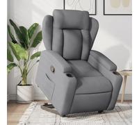 WHOPBXGAD Electric Lift Recliner Chair for Elderly, Power Rise Assist Reclining Chair with Manual Tilt, Grey Fabric Recliner Sofa for Living Room Bedroom, Max Load 110kg, Easy Assembly