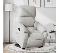 WHOPBXGAD Electric Lift Recliner Chair for Elderly, Power Rise Assist Reclining Chair with Manual Tilt, Microfiber Fabric, Light Grey, Comfortable Recliner for Living Room, Max Load 110kg