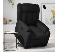 WHOPBXGAD Electric Lift Recliner Chair for Elderly, Power Rise Assist Reclining with Manual Tilt, Black PU Leather Massage Chair for Living Room Bedroom, Max Load 110kg, Easy Assembly