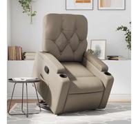 WHOPBXGAD Electric Lift Recliner Chair for Elderly, Power Rise Assist Reclining with Manual Tilt, Cappuccino PU Leather Living Room Recliner, Comfortable Senior Chair with Side Pocket, Max Load 110kg