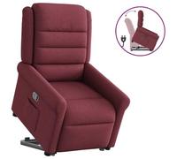 WHOPBXGAD Electric Lift Recliner Chair for Elderly, Power Rise Assist Reclining with Manual Tilt, Comfortable Fabric Lounge Chair for Living Room, Bedroom, Bordeaux Red, Max Load 110kg