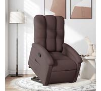 WHOPBXGAD Electric Lift Recliner Chair for Elderly, Power Rise Assist Reclining with Manual Tilt, Comfortable Fabric Lounge Chair, Dark Brown, Max Load 110kg, Living Room & Bedroom