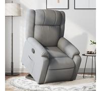 WHOPBXGAD Electric Lift Recliner Chair for Elderly, Power Rise Assist Reclining with Manual Tilt, Grey Fabric Recliner Sofa for Living Room, Max Load 110kg, Comfortable Home Lift Chair for Seniors