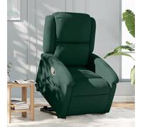 WHOPBXGAD Electric Lift Recliner Chair for Elderly Seniors, Power Rise Assist Reclining Chair with Manual Tilt, Dark Green Velvet Fabric, Comfortable Home Living Room Seat, Max Load 110kg