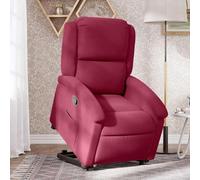 WHOPBXGAD Electric Lift Recliner Chair for Elderly with Power Standing Assist, Manual Recline to 135°, Comfortable Velour Bordeaux Red, Home Living Room Senior Comfort Chair, Max Load 110kg