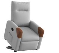 WHOPBXGAD Electric Lift Recliner Chair for Elderly with Power Standing Assist, Manual Recline to 135°, Comfortable Fabric, Cloud Grey, Perfect for Living Room and Bedroom, Max Load 110kg