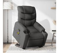 WHOPBXGAD Electric Lift Recliner Chair with Massage for Elderly and Adults, Power Standing Assist, 6 Point Vibration, Manual Recline to 135 Degrees, Dark Grey Fabric, Max Load 110kg, Home Office Seat
