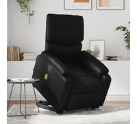 WHOPBXGAD Electric Lift Recliner Chair with Massage for Elderly, Black PU Leather Power Standing Assist Reclining Chair with Remote Control, Comfortable Home Living Room Seat for Seniors and Adults