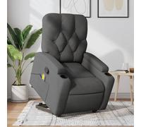 WHOPBXGAD Electric Lift Recliner Chair with Massage for Elderly, Power Standing Assist, Manual Recline to 135°, 6 Point Vibration, USB Powered, Dark Grey Fabric, Max Load 110kg