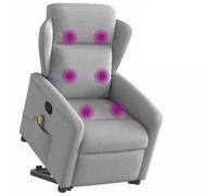 WHOPBXGAD Electric Lift Recliner Chair with Massage for Elderly, Power Standing Assist, Manual Recline to 135°, 6 Point Vibration, Comfort Cloud Grey Fabric, Home Living Room Senior Comfort Chair