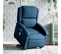 WHOPBXGAD Electric Lift Recliner Chair with Massage, Power Adjustable Blue Velvet Reclining Chair for Elderly and Living Room, Heated Vibration Massage, USB Port, Side Pocket, Max Load 110kg