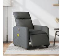 WHOPBXGAD Electric Massage Recliner Chair with 6-Point Vibration, Power Tilt to 135°, USB Powered, Grey Fabric, for Living Room & Bedroom, Max Load 110kg, Comfortable Home Office Relaxation Seat