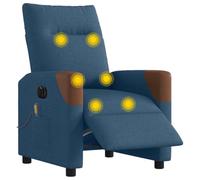 WHOPBXGAD Electric Massage Recliner Chair with 6-Point Vibration, USB Powered, 135° Adjustable, Blue Fabric, Comfortable for Living Room and Bedroom Relaxation