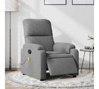 WHOPBXGAD Electric Massage Recliner Chair with Adjustable Footrest, 6-Point Vibration, USB Powered, Dark Grey Microfiber Fabric for Living Room and Bedroom Relaxation, Max Load 110kg