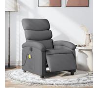 WHOPBXGAD Electric Massage Recliner Chair with Vibration, 6-Point Massage & USB Power, Adjustable Footrest, Dark Grey Fabric for Living Room and Bedroom, Max Load 110kg