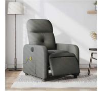 WHOPBXGAD Electric Massage Recliner Chair with Vibration, 6-Point Massage & USB Power, Dark Grey Fabric, 135° Tilt, Remote Control, for Living Room and Bedroom Relaxation, Max Load 110kg