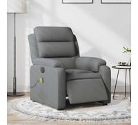 WHOPBXGAD Electric Massage Recliner Chair with Vibration, 6-Point Massage, USB Powered, 135° Adjustable, Dark Grey Fabric, for Living Room and Bedroom Relaxation, Max Load 110kg