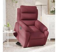 WHOPBXGAD Electric Power Lift Recliner Chair for Elderly and Seniors, Bordeaux Red Fabric Reclining Chair with Massage, Remote Control, Side Pocket, Comfortable Home Theater Seat, Max Load 110kg