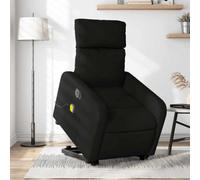 WHOPBXGAD Electric Power Lift Recliner Chair with Massage, Black Fabric Reclining Chair for Elderly, Heated Massage Recliner with Remote Control, Comfortable Home Theater Seat for Living Room Bedroom