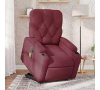WHOPBXGAD Electric Power Lift Recliner Chair with Massage, Bordeaux Red Fabric Reclining for Elderly and Seniors, Heated Vibrating Massage, Remote Control, USB Powered, Easy Stand Up Assist Chair