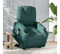 WHOPBXGAD Electric Power Lift Recliner Chair with Massage for Elderly, 6-Point Vibration, 135° Tilt, USB Remote, Dark Green Fabric, Comfortable Home Living Room Seat, Max Load 110kg