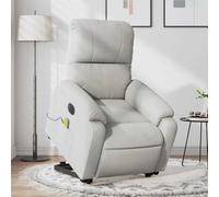 WHOPBXGAD Electric Power Lift Recliner Chair with Massage, Grey Fabric Reclining Chair for Elderly and Living Room, Heated Massage, USB Power, Remote Control, 135 Degree Tilt, Max Load 110kg