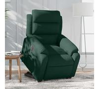 WHOPBXGAD Electric Recliner Chair for Elderly with Lift and Massage, Power Lift Chair Recliner for Seniors, Adjustable Velvet Reclining Sofa, Dark Green, Remote Control, 135° Tilt, Max Load 110kg