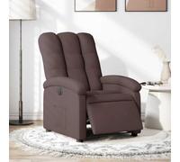 WHOPBXGAD Electric Recliner Chair, Power Lift Recliner Sofa with Massage and Heat, Adjustable Positions, Dark Brown Fabric, for Living Room, Elderly, Home Theater, Max Load 110kg