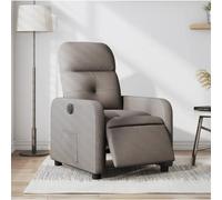 WHOPBXGAD Electric Recliner Chair, Power Lift Recliner with Massage and Heat, 135° Adjustable, Taupe Fabric, for Living Room, Home Theater, Max Load 110kg, Easy Assembly