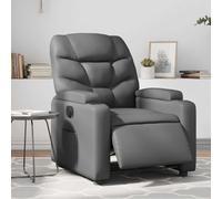 WHOPBXGAD Electric Recliner Chair, Power Lift Recliner with Massage and Heat, Adjustable Footrest, Grey Faux Leather Reclining Sofa for Living Room, Bedroom, Home Theater, Max Load 110kg