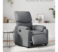 WHOPBXGAD Electric Recliner Chair, Power Lift Recliner with Massage and Heat, Adjustable Footrest, Grey PU Leather Reclining Chair for Living Room, Bedroom, Home Office, Max Load 110kg