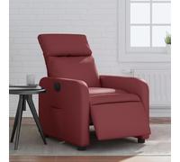 WHOPBXGAD Electric Recliner Chair, Power Lift Recliner with Massage and Heat, PU Leather Living Room Reclining Sofa for Elderly, Home Theater, Bedroom, Bordeaux Red, Max Load 110kg