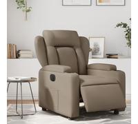 WHOPBXGAD Electric Recliner Chair with Power Lift, Adjustable Massage Lounge Chair for Living Room, Cappuccino PU Leather Reclining Sofa with Cup Holders and Side Pocket, Max Load 110kg