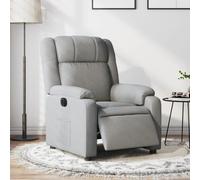 WHOPBXGAD Electric Recliner Chair with Power Lift and Massage, Adjustable Power Tilt Function, Soft Fabric Grey Lounge Chair for Living Room, Home Theater, Elderly, Max Load 110kg, Easy Assembly
