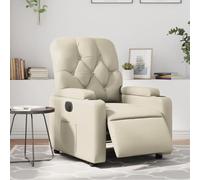 WHOPBXGAD Electric Recliner Chair with Power Lift and Massage, Cream Faux Leather Adjustable Lounge Chair for Living Room Bedroom, Home Theater Seat with Side Pocket, Max Load 110kg
