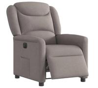 WHOPBXGAD Electric Recliner Chair with Power Lift and Massage, Modern Fabric Lounge Chair for Living Room, Adjustable Reclining Sofa with Side Pocket, Taupe, Supports 110kg, Easy Assembly