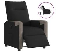 WHOPBXGAD Electric Recliner Chair with Power Lift and Massage, Modern Fabric Reclining Sofa for Living Room, Adjustable Headrest and Lumbar Support, Comfortable Home Theater Seat, Black Gray