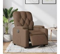 WHOPBXGAD Electric Recliner Chair with Power Lift, Brown Fabric Reclining Sofa for Living Room and Bedroom, Massage Recliner Chair with Cup Holders, Remote Control, Supports 110kg