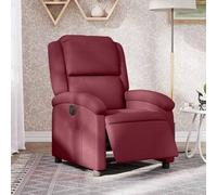 WHOPBXGAD Electric Recliner Chair with Power Lift Function, Adjustable Headrest and Lumbar Support, Massage and Heating, Modern Fabric Lounge Chair for Living Room, Bedroom, Home Office, Bordeaux Red